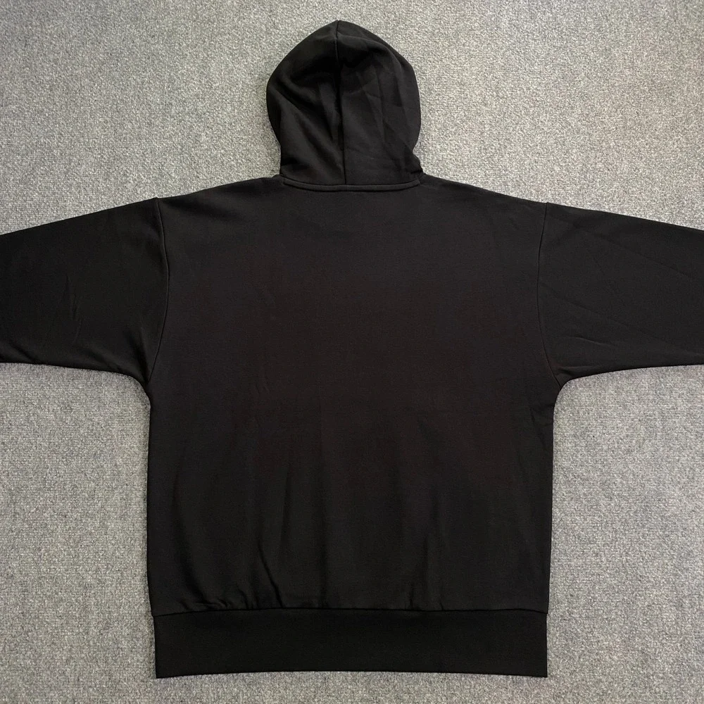 Adidas Trefoil Big Logo Sweatshirt Hoodie Mens XL Black White Fleece Pullover
